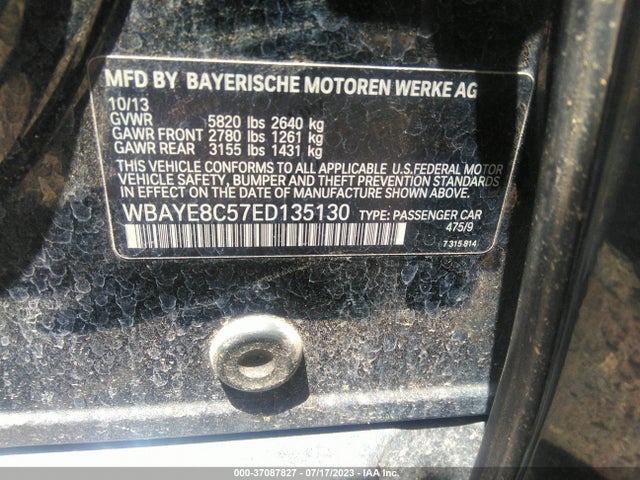 WBAYE8C57ED135130 BMW 7 Series 750li