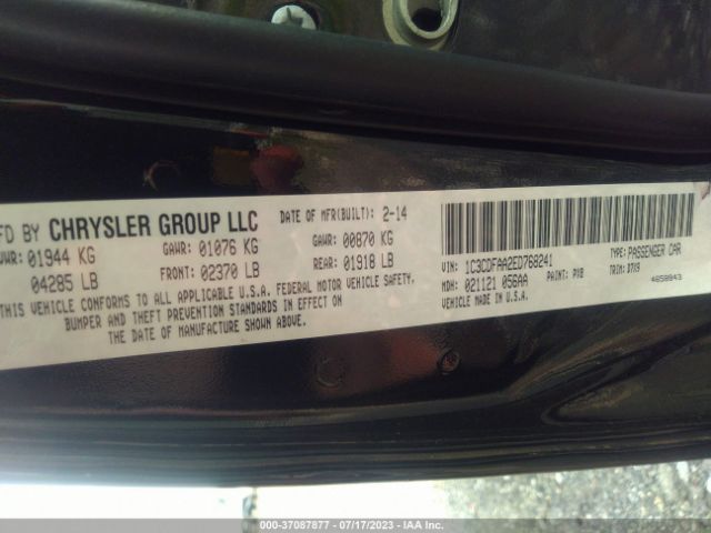 1C3CDFAA2ED768241 Dodge DART SE