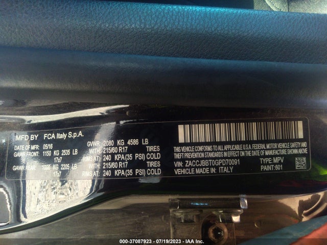 Jeep Renegade Latitude 2016 ZACCJBBT0GPD70091 Image 9
