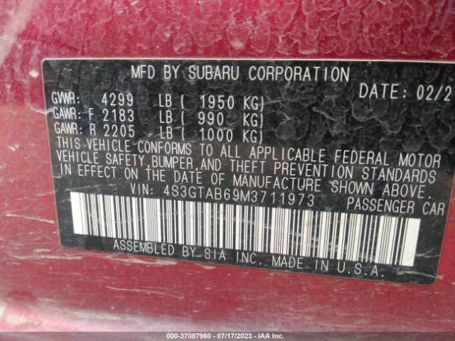4S3GTAB69M3711973 Subaru Impreza