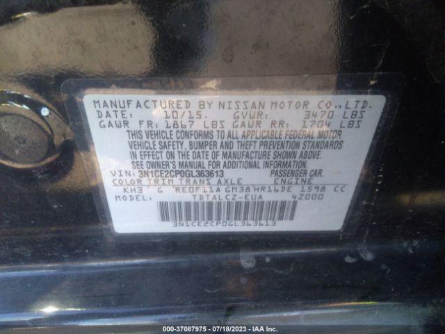 3N1CE2CP0GL363613 Nissan Versa Note S Plus