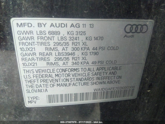 WA1DGAFE7ED009908 Audi Q7 3.0t S Line Prestige