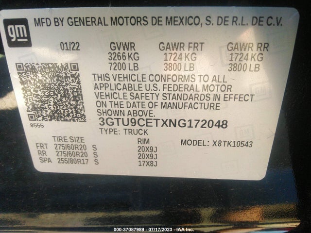 GMC Sierra 1500 Limited Elevation 2022 3GTU9CETXNG172048 Image 16
