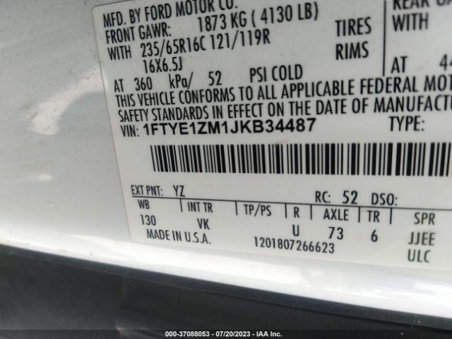 1FTYE1ZM1JKB34487 Ford TRANSIT VAN