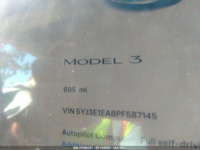 5YJ3E1EA8PF587145 Tesla MODEL 3