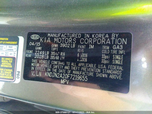 KNDJN2A20F7219655 KIA Soul Base