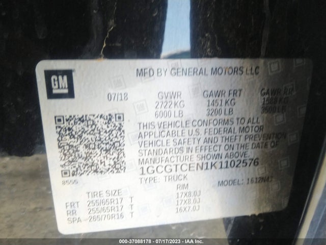 Chevrolet Colorado 4wd Lt 2019 1GCGTCEN1K1102576 Image 9
