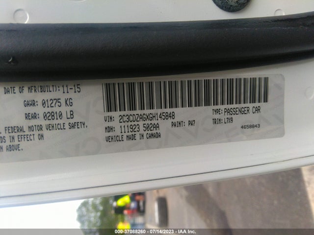 Dodge Challenger Sxt 2016 2C3CDZAGXGH145848 Image 9
