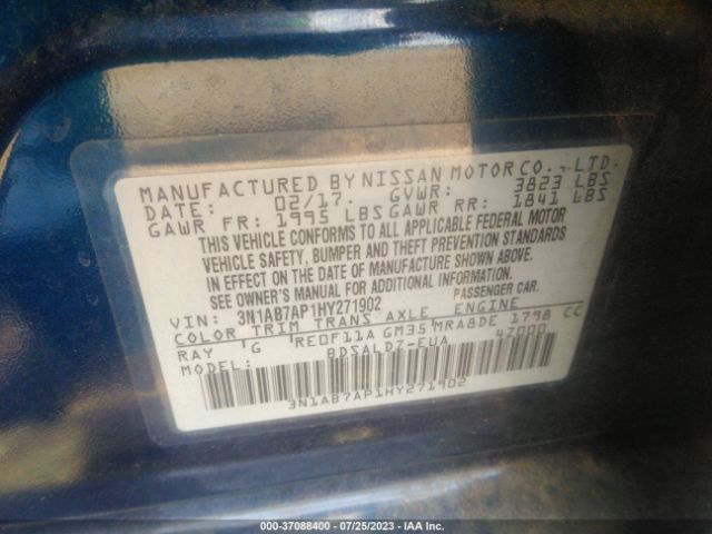 3N1AB7AP1HY271902 Nissan SENTRA SV