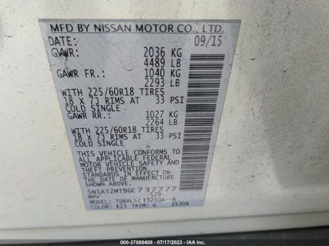 5N1AT2MT9GC737777 Nissan Rogue Sl