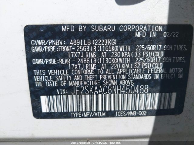 JF2SKAAC8NH450488 Subaru Forester