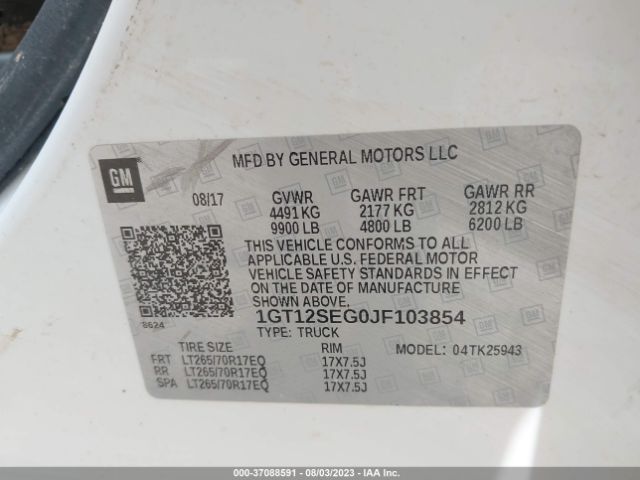 1GT12SEG0JF103854 GMC Sierra 2500hd Sle