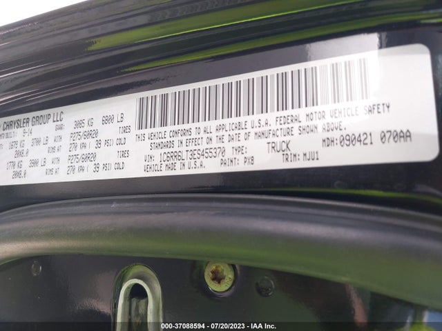 2014 RAM 1500 LONE STAR VIN: 1C6RR6LT3ES455370