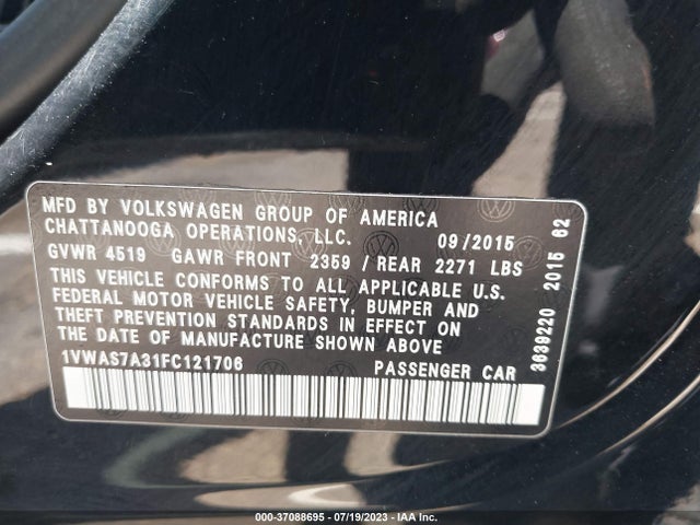 1VWAS7A31FC121706 Volkswagen Passat 1.8t Limited Edition