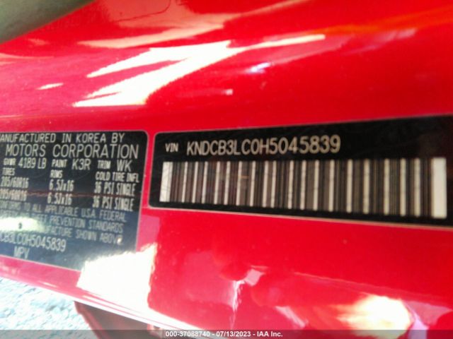 KNDCB3LC0H5045839 KIA NIRO LX