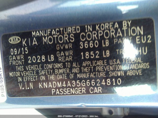 KNADM4A35G6624810 KIA RIO LX