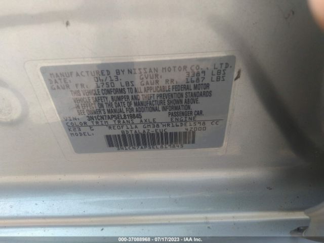 3N1CN7AP5EL819845 Nissan Versa S Plus
