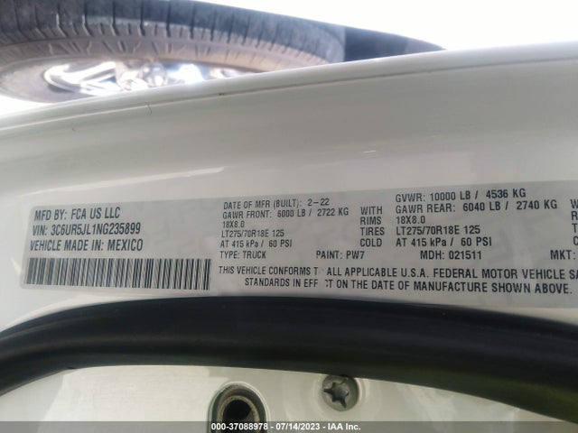 3C6UR5JL1NG235899 RAM 2500 Big Horn