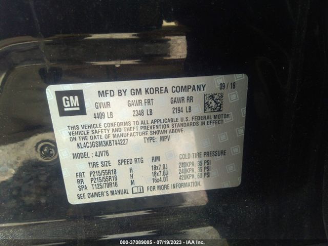 KL4CJGSM3KB744227 Buick Encore Essence