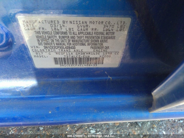 2014 NISSAN VERSA NOTE S PLUS VIN: 3N1CE2CPXEL428433