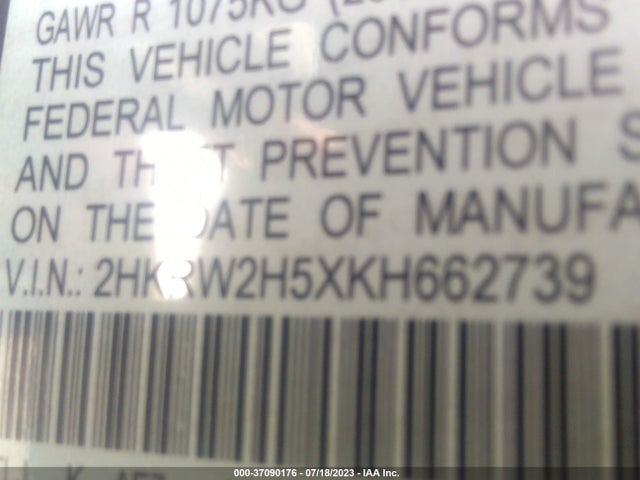 Honda CR-V EX 2019 2HKRW2H5XKH662739 Image 9