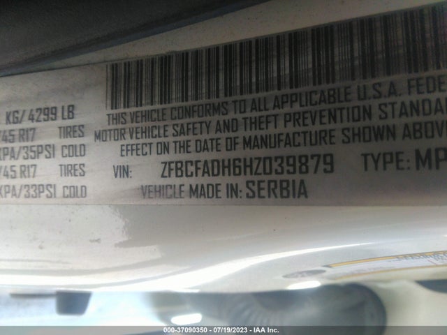 2017 Fiat 500L, VIN: ZFBCFADH6HZ039879