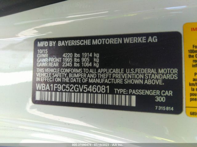 WBA1F9C52GV546081 BMW 2 Series 228i