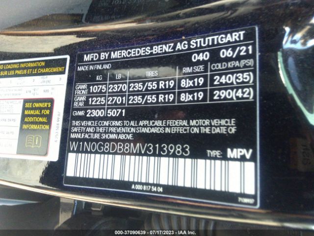 W1N0G8DB8MV313983 Mercedes-Benz Glc Glc 300