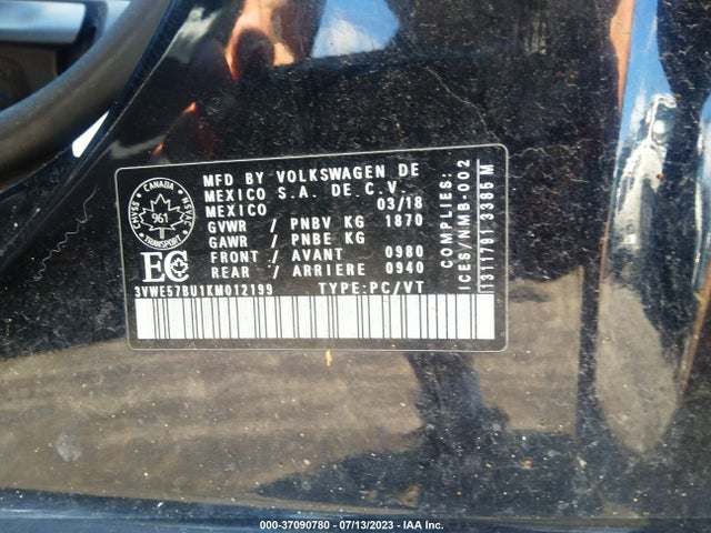 3VWE57BU1KM012199 Volkswagen JETTA SEL