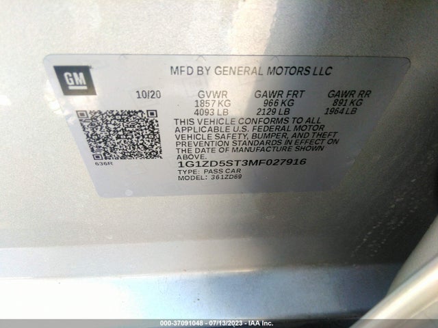 1G1ZD5ST3MF027916 Chevrolet Malibu