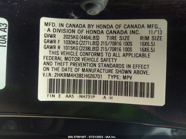 Honda CR-V LX 2014 2HKRM4H38EH626701 Image 9