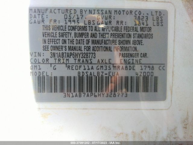 3N1AB7AP6HY328773 Nissan SENTRA S