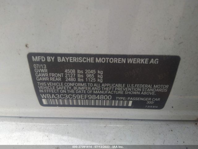 WBA3C3C59EF984800 BMW 3 Series 320i Xdrive