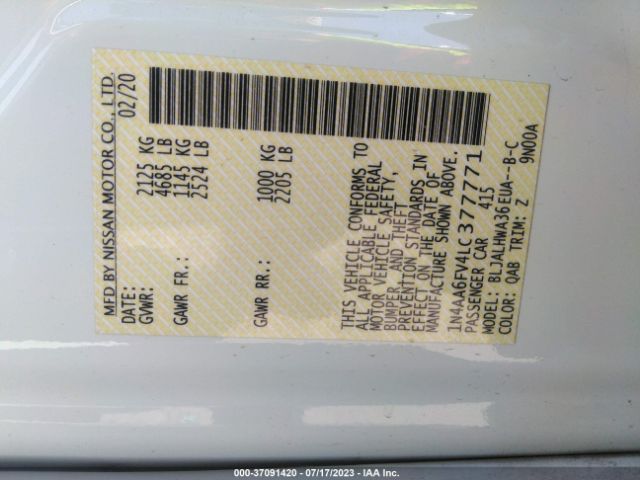 1N4AA6FV4LC377771 Nissan Maxima Platinum