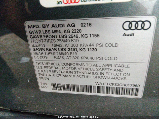 WA1EFCFS3GR017969 Audi Q3 Premium Plus