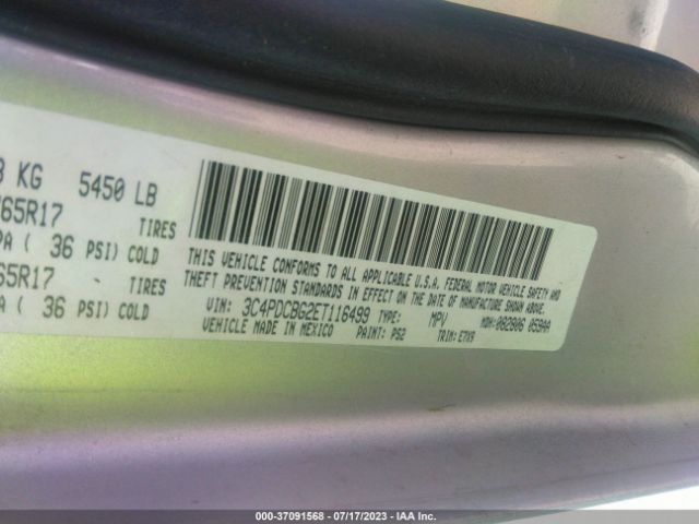 3C4PDCBG2ET116499 Dodge Journey Sxt