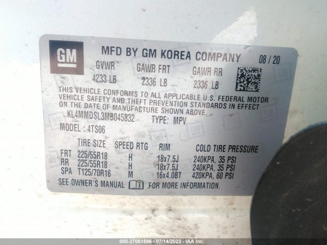 KL4MMDSL3MB045832 Buick Encore Gx Select
