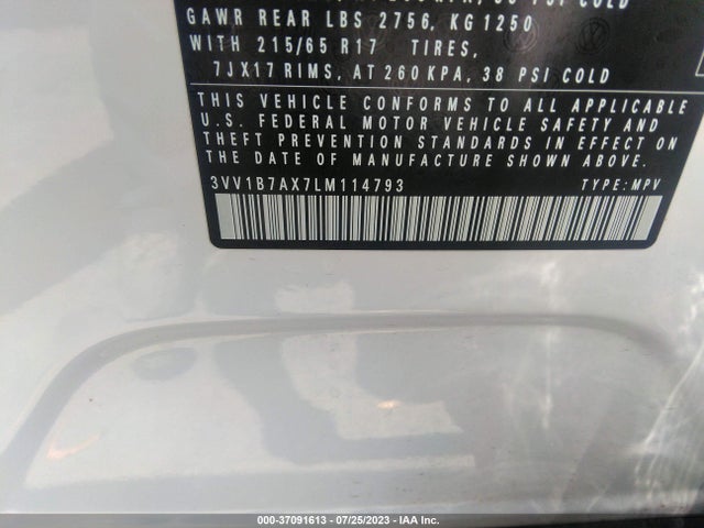 3VV1B7AX7LM114793 Volkswagen TIGUAN S
