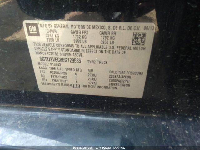 3GTU2VEC8EG129585 GMC Sierra 1500 Slt