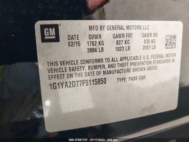 Chevrolet Corvette 1lt 2015 1G1YA2D77F5115850 Image 9