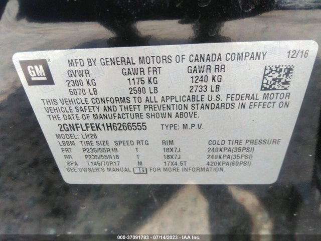 Chevrolet EQUINOX LT 2017 2GNFLFEK1H6266555 Image 9