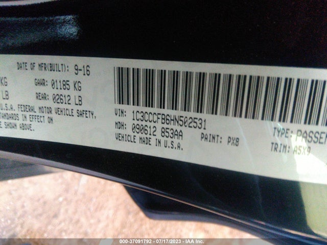 1C3CCCFB6HN502531 Chrysler 200 Touring
