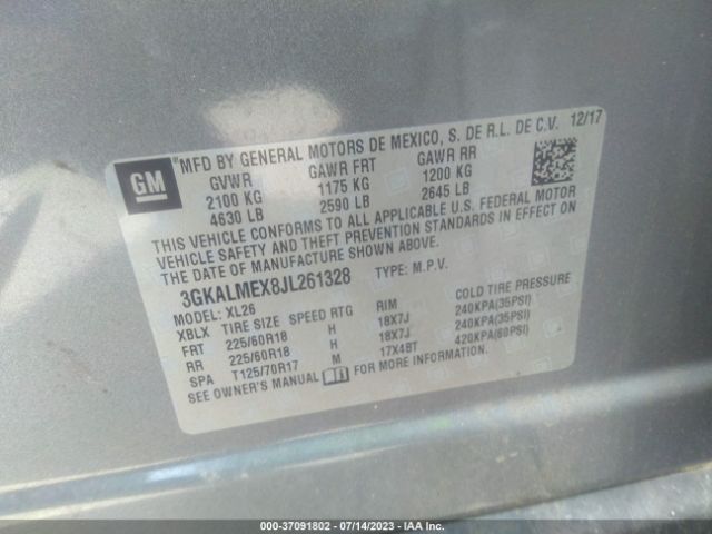 3GKALMEX8JL261328 GMC Terrain Sle