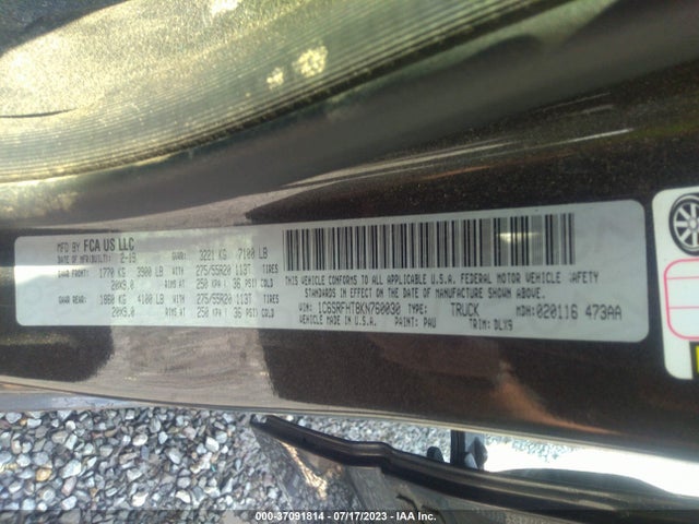 RAM 1500 Limited 2019 1C6SRFHT8KN760030 Image 9