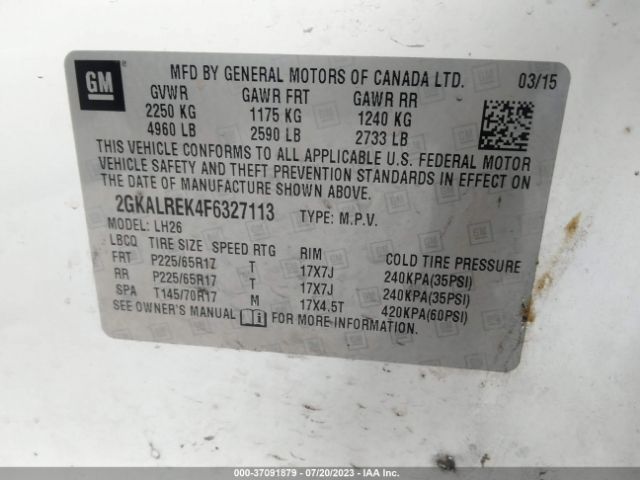 2GKALREK4F6327113 GMC Terrain Sle