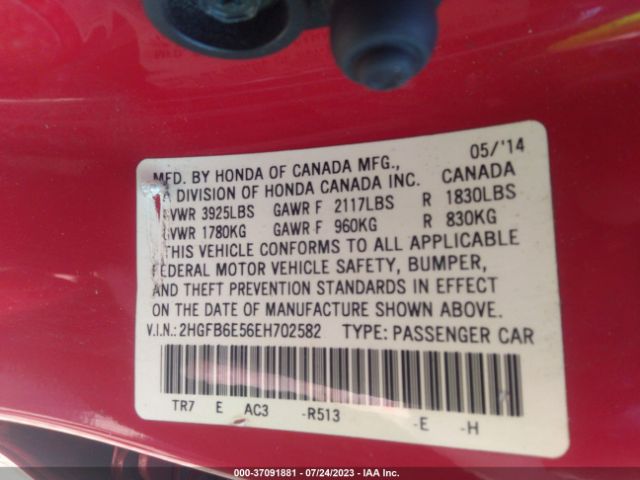 2HGFB6E56EH702582 Honda Civic Sedan Si