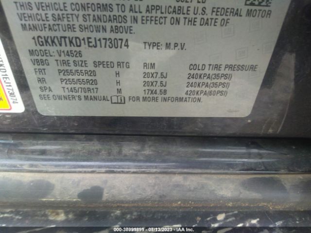 1GKKVTKD1EJ173074 GMC Acadia Denali