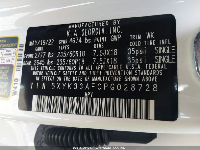 5XYK33AF0PG028728 KIA Sportage Ex