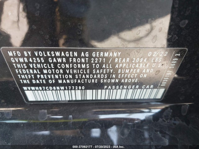 WVWH87CD8NW177290 Volkswagen GOLF GTI S