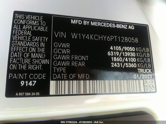 2023 Mercedes-Benz Sprinter, VIN: W1Y4KCHY6PT128058